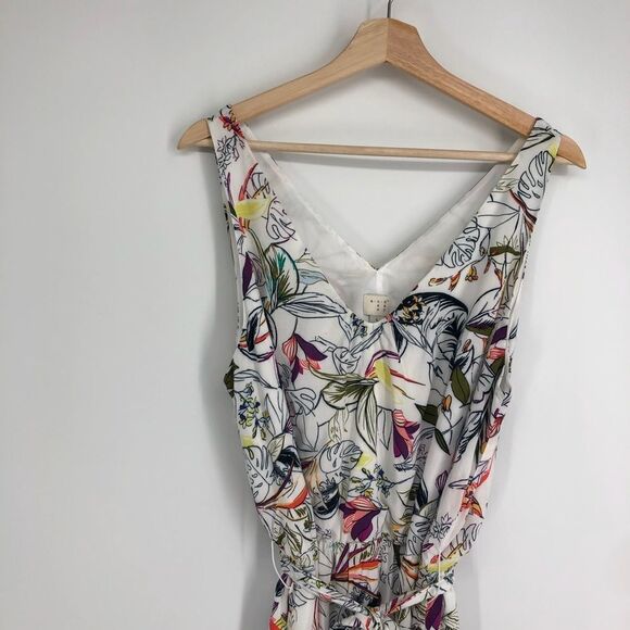 A NEW DAY Sleeveless Floral Midi Dress Tie Waist - Picture 5 of 11